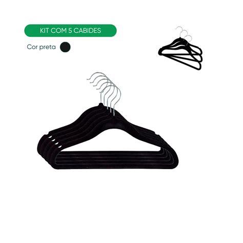 Kit Cabide Cabides De Veludo Infantil Cm Op Es De Cores Preto Cinza Ou Nude Casa E