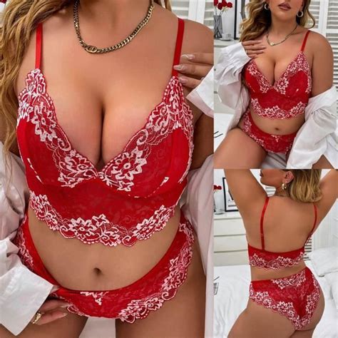 Dames Jolie Fille Solide Rotique Lingerie Sexy Sous V Tements Dos Nu Dentelle Brod E Profonde V