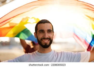 Happy Gay Man Having Fun Holding Stock Photo 2208305023 Shutterstock