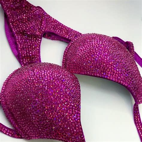 Red Bikini Npc Ifbb Figure Competition Suit Etsy