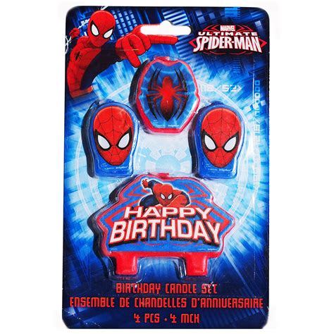 Spiderman Candle Birthday Set 4ct Pack