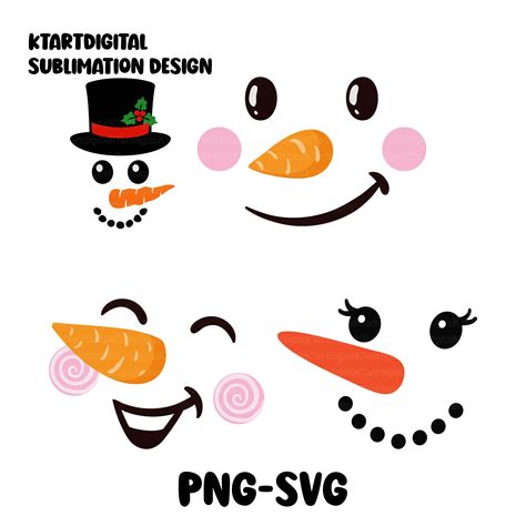 Snowman Faces Svg Snowman Clipart Christmas Svg Snowman Cut File