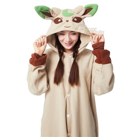 Cute And Easy Eevee Evolution Leafeon Halloween Costume Idea Onesie