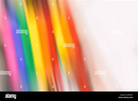 Motion Blurred Picture Of A Gay Rainbow Flag During Pride Parade