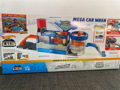 Hot Wheels Mega Car Wash Playset 1 64 Scale Color Shifters