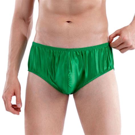 Mens Briefs Satin Silk Panties Underwear Knickers Lingerie Breathable Underpants EBay