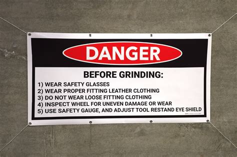Danger Before Grinding Framed Banner