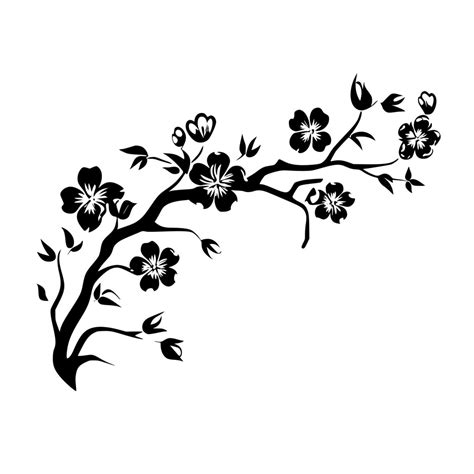 Delicate Cherry Blossom Branch Svg Image For Cricut And Laser Machines