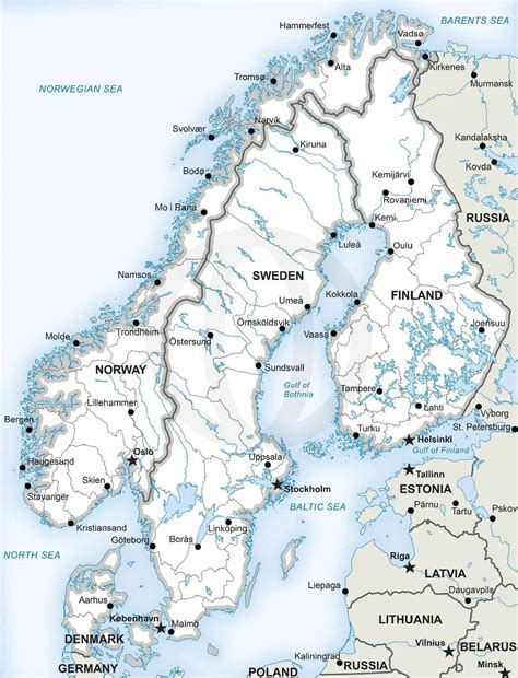 Scandinavia Map Road Map Finland & North Scandinavia | National