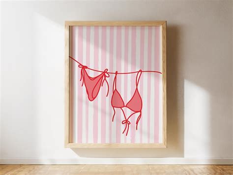 Bikini Clothesline Artwork Printable Coastal Cowgirl Poster Endless Summer Beach Home Decor