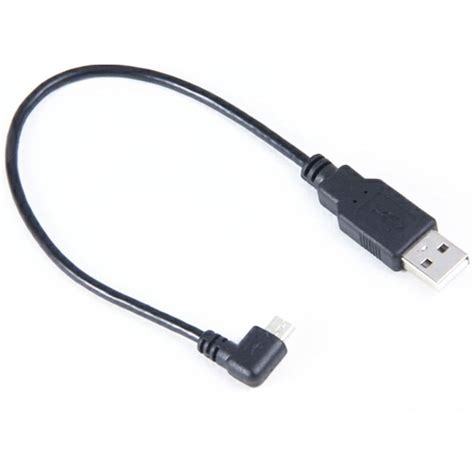 Cable macho USB 2 0 A Micro 5 pines 5 p ángulo recto Conectores y