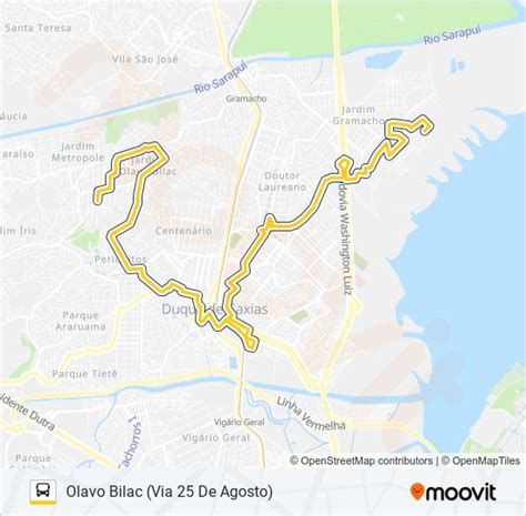 Rota da linha 018 horários paradas e mapas Olavo Bilac Via 25 De