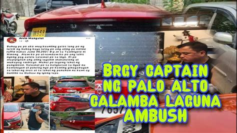 Brgy Captain Ng Palo Alto Sa Calamba Laguna Tinambangan Hindi