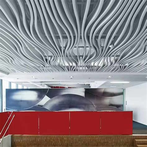 Aluminum Baffle Wood Grain Ceilings System Metal Decorative Suspended ...