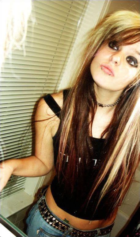 Emo Blonde Brown Hairstyle Womans Brown Emo Hair Emo Hair Scene Girl Hair