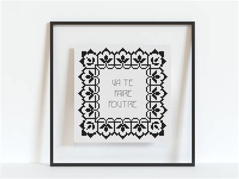 Go Fuck Yourself Cross Stitch Pattern Va Te Faire Foutre French Subversive Cross Stitch