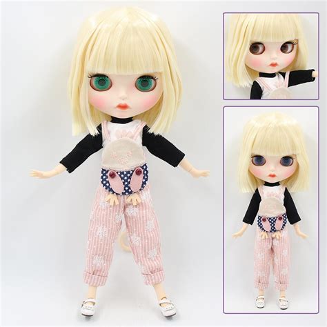 Beatrix Premium Custom Neo Blythe Doll With Blonde Hair White Skin Matte Pouty Face This