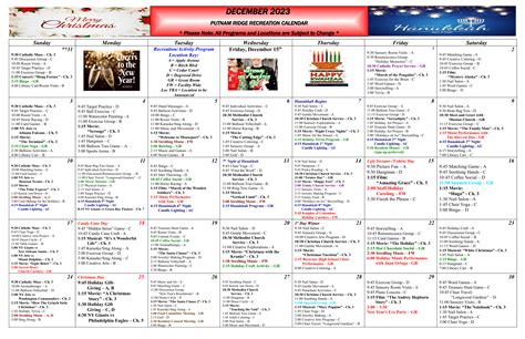 READ/DOWNLOAD OUR DECEMBER 2023 ACTIVITIES CALENDAR - Putnam Ridge