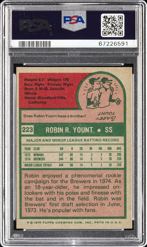 Topps Robin Yount Rookie Rc Psa Ebay