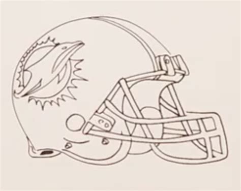 How to draw Miami Dolphins football helmet (NFL)