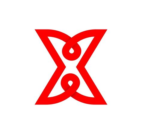 Letter X Infinity Sign Cyclic Red Letter X Modern Natural Endless