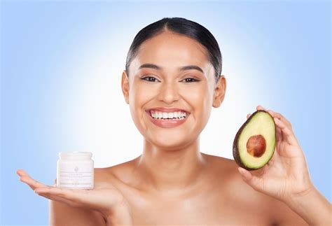 Premium Photo Woman Cream And Avocado With Natural Beauty Vegan