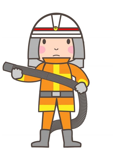 消火活動する消防士 無料イラスト素材｜素材ラボ