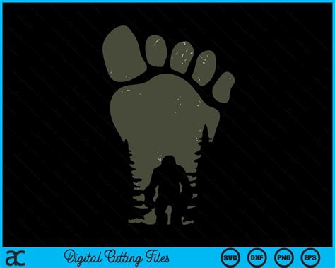 Sasquatch Or Bigfoot In The Forest Footprint Svg Png Printable Files