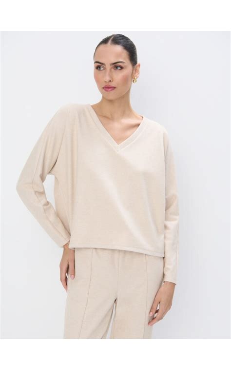 Sudadera De Cuello De Pico Color Nude MOHITO CF X