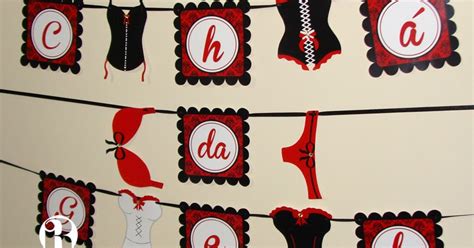 Reino Do Papel Papelaria Personalizada Cha De Lingerie Vermelho E Preto