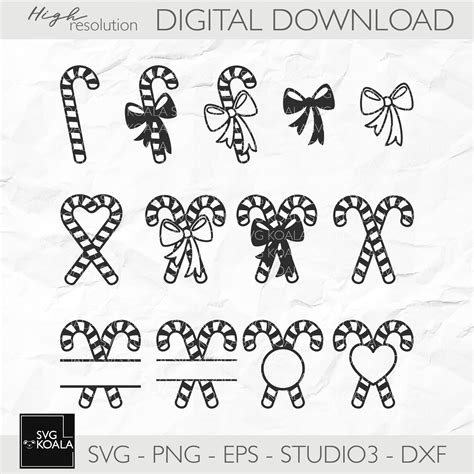 Candy Cane Svg Bundle Christmas Svg Candy Cane Plotter Svg Candy Cane