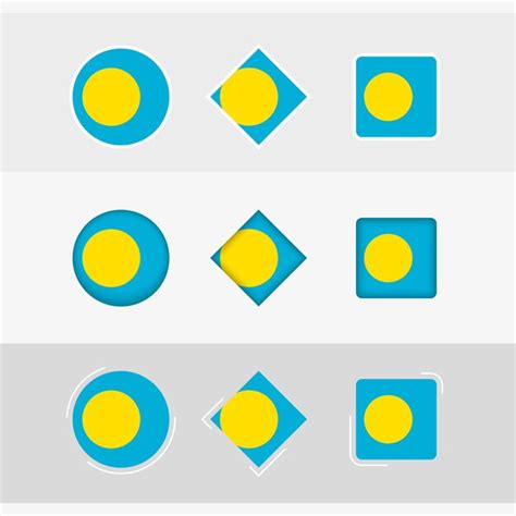 Premium Vector Palau Flag Icons Set Vector Flag Of Palau