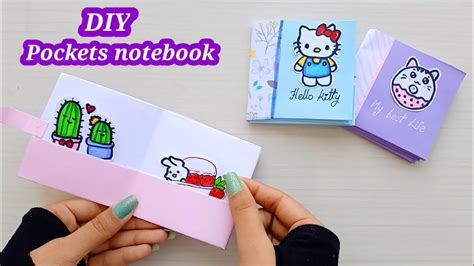 Diy Mini Pocket Notebooks One Sheet Of Paper Diy Back To School Notebook Paper Craft Diy