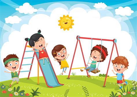 Kids Play Outside Clip Art