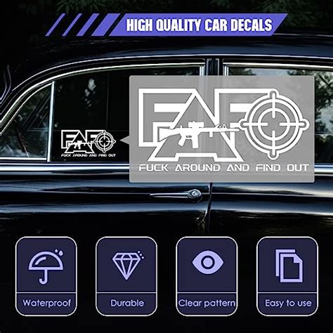 OCQOTAT Pcs Fuck Around And Find Out Funny Car Stickers FAFO Fuck Around Find Out Warning Vinyl