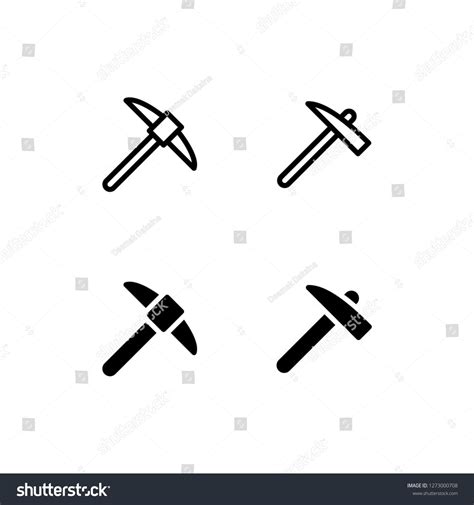 Pickaxe Icon Design Pickaxe Mining Tool Axe Miner Icon Logo