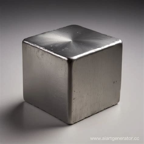Shimmering Molten Metal Cube Sculpture | AI Art Generator