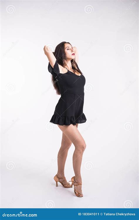 Latina Dance Strip Dance Contemporary And Bachata Lady Concept Woman Dancing Improvisation
