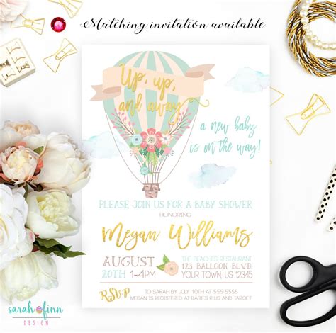 Bring A Book Insert Hot Air Balloon Baby Shower Shower Books Etsy