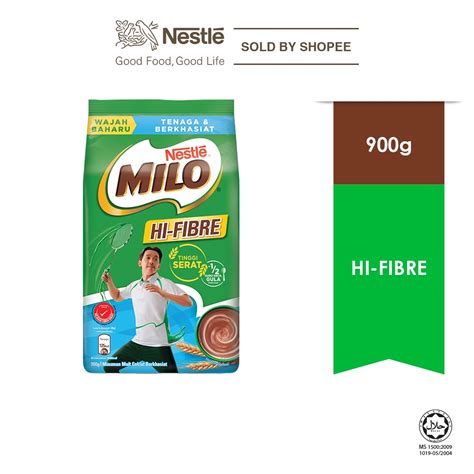 NESTLÉ MILO Hi Fibre Chocolate Malt Powder Softpack 900g Shopee Malaysia