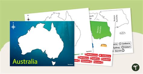 Blank Map Of Australia Template Teach Starter