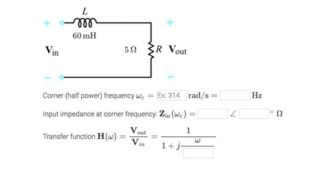 Solved Corner Half Power ﻿frequency ωc Rads Hzinput