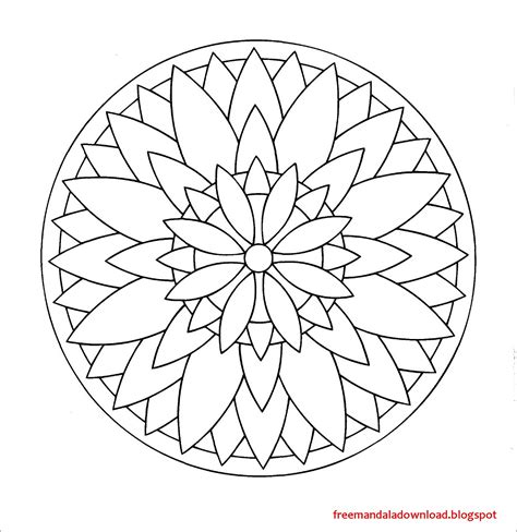 Einfache Mandalas Malvorlagen für Kinder PDF - Free Mandala