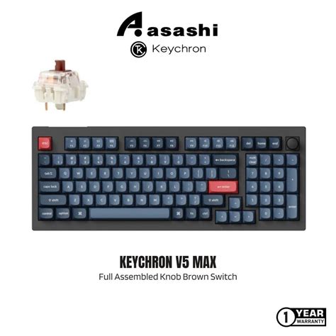 Keychron V5 Max ANSI 96 Layout 100 Key Full Assembled Knob RGB Hot Swap BT 2 4GHz Wired Profile