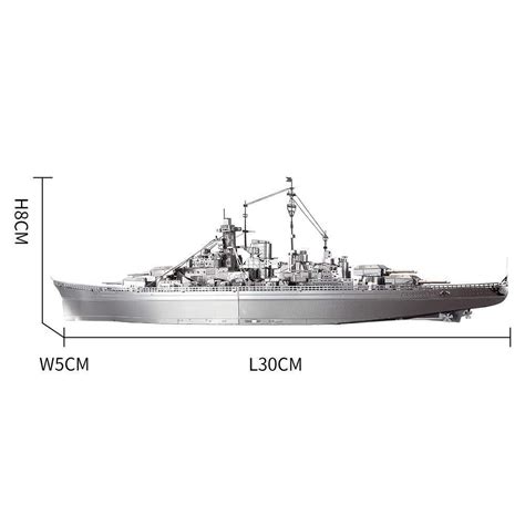 Piececool D Puzzle Bismarck Battleship Diy Metallic Nano Puzzle No