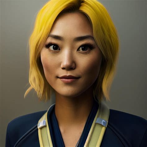 Premium Photo Asian Blonde Woman Portrait D Rendering