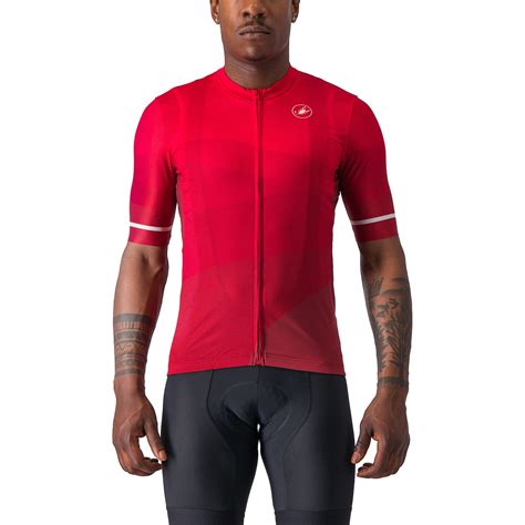 Castelli Maillot De Manga Corta Hombre Orizzonte Rich Red Red White