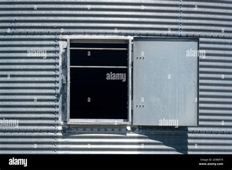 Metal Grain Bin On A Farm Near Flora Oregon Stock Photo Alamy