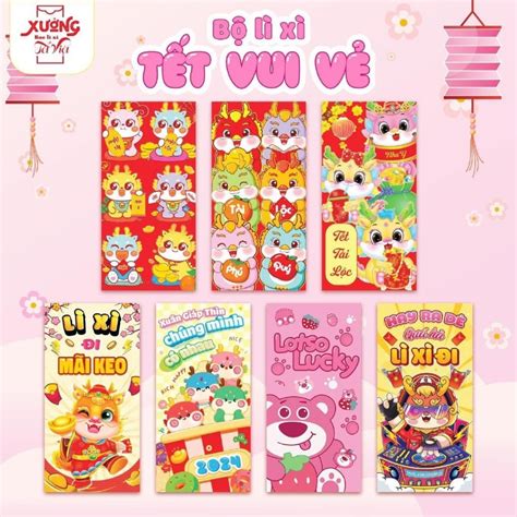 Bao lì xì rồng Tết hot trend Set bao Shopee Việt Nam