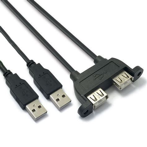 Dual USB 2.0 Male to Dual USB 2.0 Female USB 2.0 Extension Cable with ...